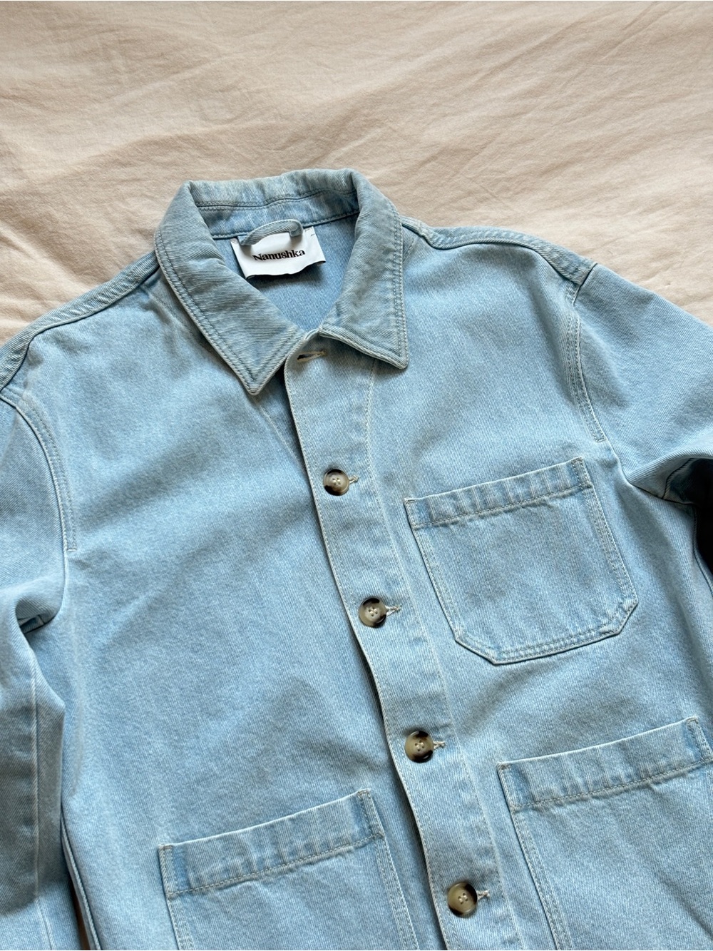 Nanushka Light Blue Denim Chore Jacket Size S - Picture 3 of 6